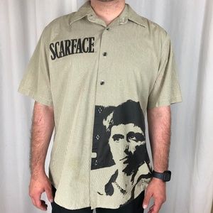 Vintage Dragonfly Scarface Tony Montana Casual Button Down Shirt